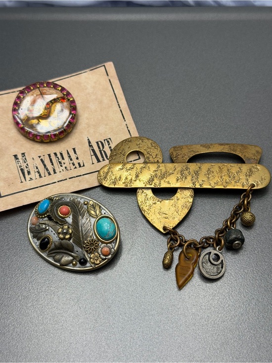 Michel Golan Jewelry - Three Vintage Signed Brooches